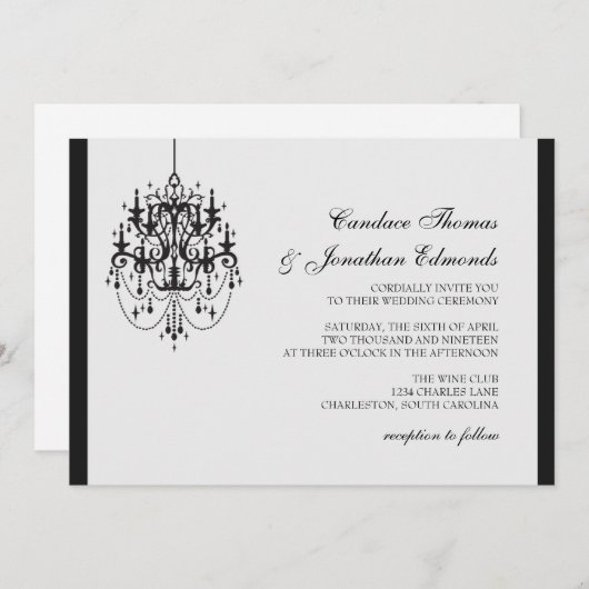 Faire-part de mariage| Chandelier|lgr (Devant / Derrière)