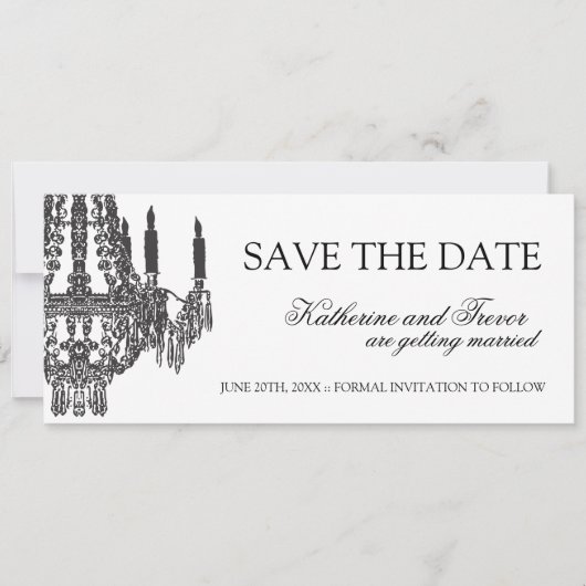 Faire part de mariage Chandelier Save the Date (Devant)