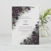 Faire-part de mariage Chardon Violet Foncé (Debout devant)