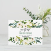 Faire-part de mariage Charm Watercolor White Flora (Debout devant)