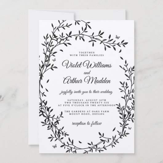 Faire-Part de Mariage Charme de la Forêt (Devant)