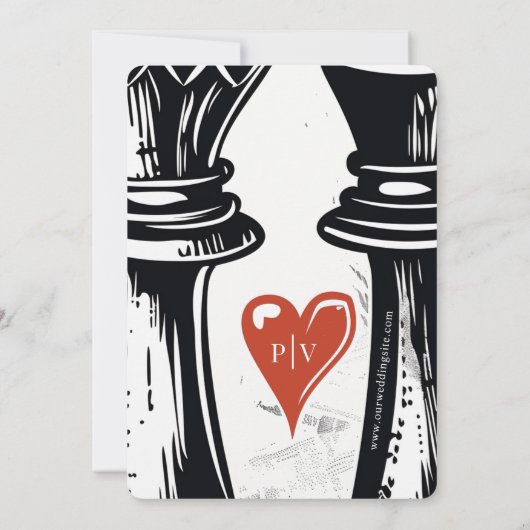 Faire-part de mariage Checkmate Love Wins (Dos)