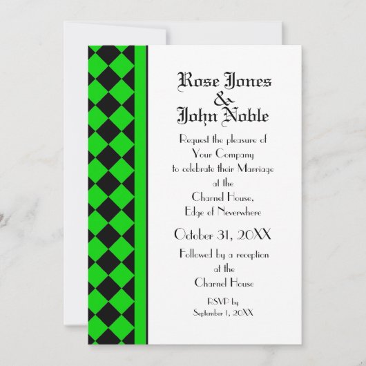 Faire-part de mariage ChequerBoard (Lime) (Devant)