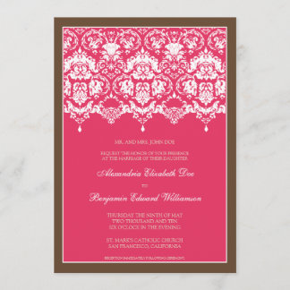 Faire-part de mariage chéri de la dentelle 5x7 de