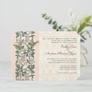 Faire-part de mariage Chèvrefeuille Oiseaux Vintag