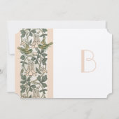 Faire-part de mariage Chèvrefeuille Oiseaux Vintag (Dos)