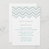 Faire-part de mariage Chevron bleu et vert (Devant / Derrière)