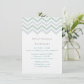 Faire-part de mariage Chevron bleu et vert (Debout devant)