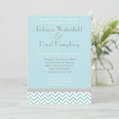 Faire-part de mariage Chevron moderne en argent et (Debout devant)