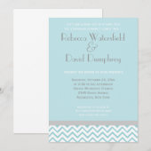 Faire-part de mariage Chevron moderne en argent et (Devant / Derrière)