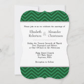 Faire-part de mariage Chevron Vert foncé (Devant)