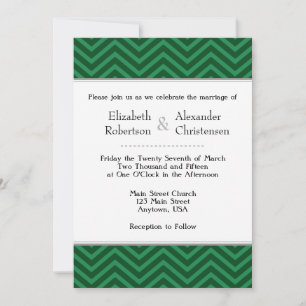 Faire-part de mariage Chevron Vert foncé