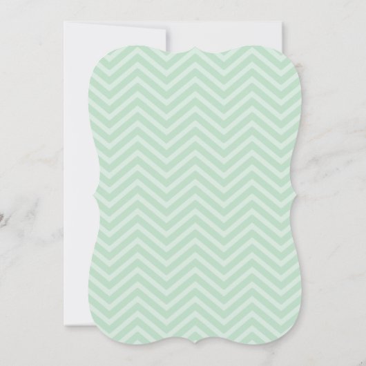 Faire-part de mariage Chevron vert Mint (Dos)