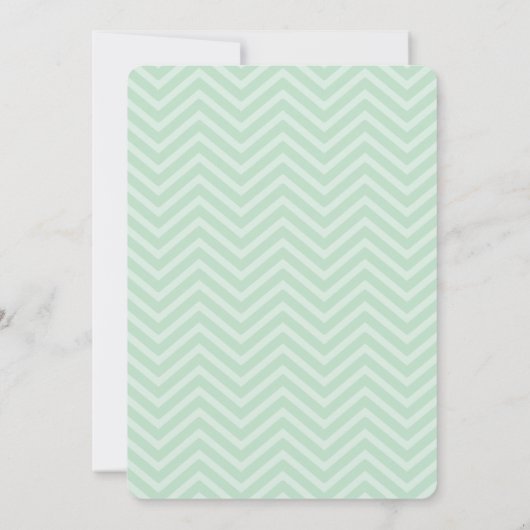Faire-part de mariage Chevron vert Mint (Dos)