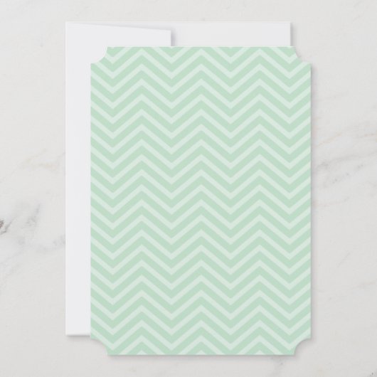 Faire-part de mariage Chevron vert Mint (Dos)