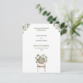 faire-part de mariage chic avec des roses blanches (Debout devant)