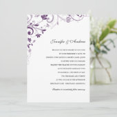Faire-part de mariage Chic Bouquet (Prune) (Debout devant)