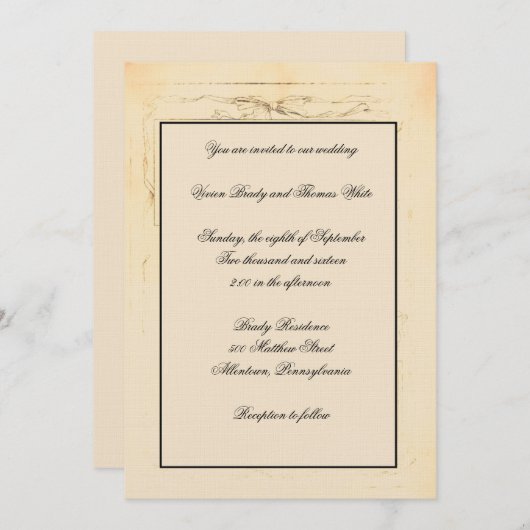 Faire-part de mariage Chic Bow (Devant / Derrière)