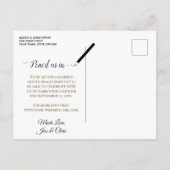Faire-part de mariage chic calligraphié Plum & Gol (Dos)