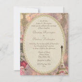 Faire-part de mariage chic de Tour Eiffel et de (Dos)