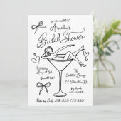 Faire-Part de Mariage Chic Dessiné à la Main (Debout devant)