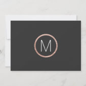 Faire-Part de Mariage Chic en Faux Or Rose (Dos)