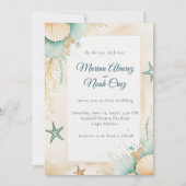 Faire-part de mariage chic et côtier à l'aquarelle (Devant)