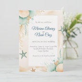 Faire-part de mariage chic et côtier à l'aquarelle (Debout devant)