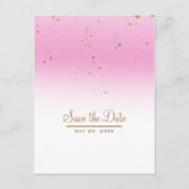 Faire-part de mariage chic et moderne rose et or (Devant)
