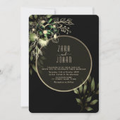 Faire-part de mariage chic gothique or et noir (Devant)