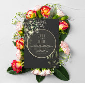 Faire-part de mariage chic gothique or et noir