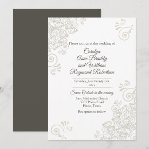 Faire-part de mariage Chic Ivory Flourishes