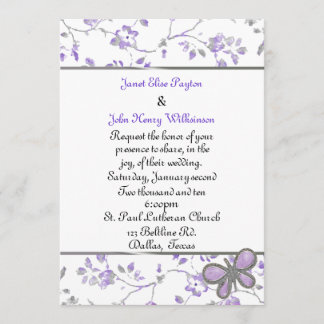 Faire-part de mariage chic Lavender et White Cotta