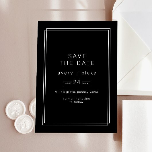 Faire-part de mariage chic moderne Avery