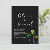 Faire-part de mariage chic moderne de plage (Debout devant)