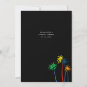 Faire-part de mariage chic moderne de plage (Dos)