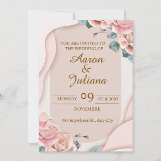 Faire-part de mariage chic moderne simple