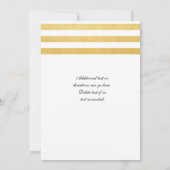 Faire-part de mariage chic rayé avec feuille dorée (Dos)
