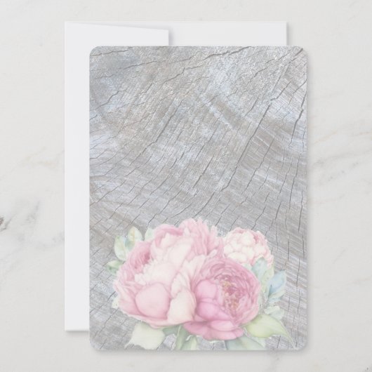 Faire-part de mariage chic rose boho rustique (Dos)