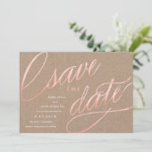 Faire-Part de Mariage Chic Rustique Rose Gold | Ro (Debout devant)