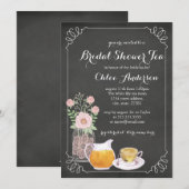 Faire-part de mariage Chic Teacup Chalkboard (Devant / Derrière)