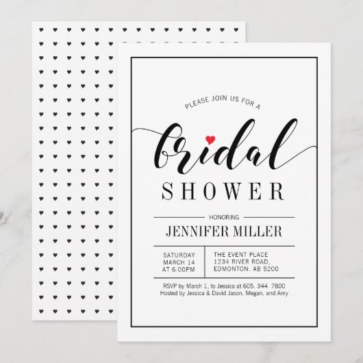 Faire-part de mariage chic typographie pour la fêt (Devant / Derrière)