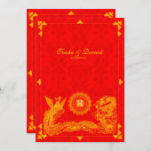 faire-part de mariage chinois classique du dragon  (Devant / Derrière)