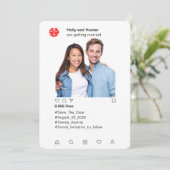 Faire-part de mariage chinois de style Instagram (Debout devant)