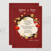 Faire-part de mariage chinois des célébrations (Devant / Derrière)