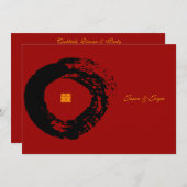 faire-part de mariage chinois double bonheur RSVP (Devant / Derrière)