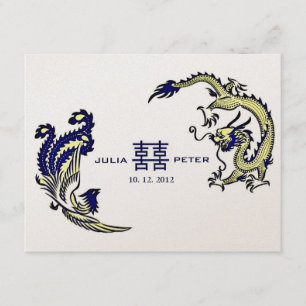 Faire-part de mariage chinois Dragon-Phoenix moder