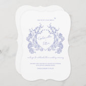 Faire-part de mariage Chinoiserie bleue (Devant / Derrière)