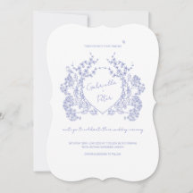 Faire-part de mariage Chinoiserie bleue