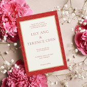 FAIRE-PART DE MARIAGE CHINOISÉRIE CHINOISE ROUGE